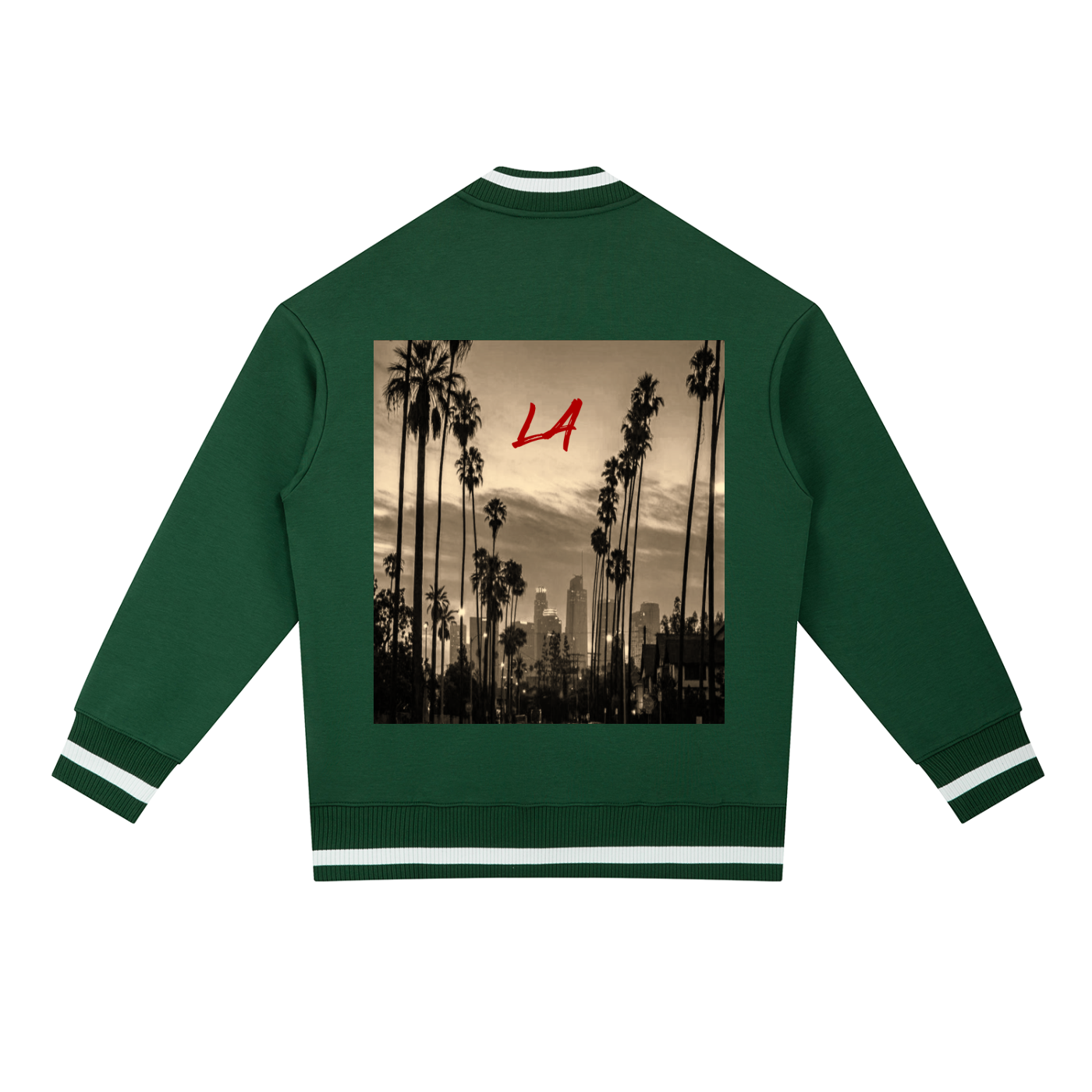 Women's "City of Angels" Contrast Piping Zip Bomber Jacket