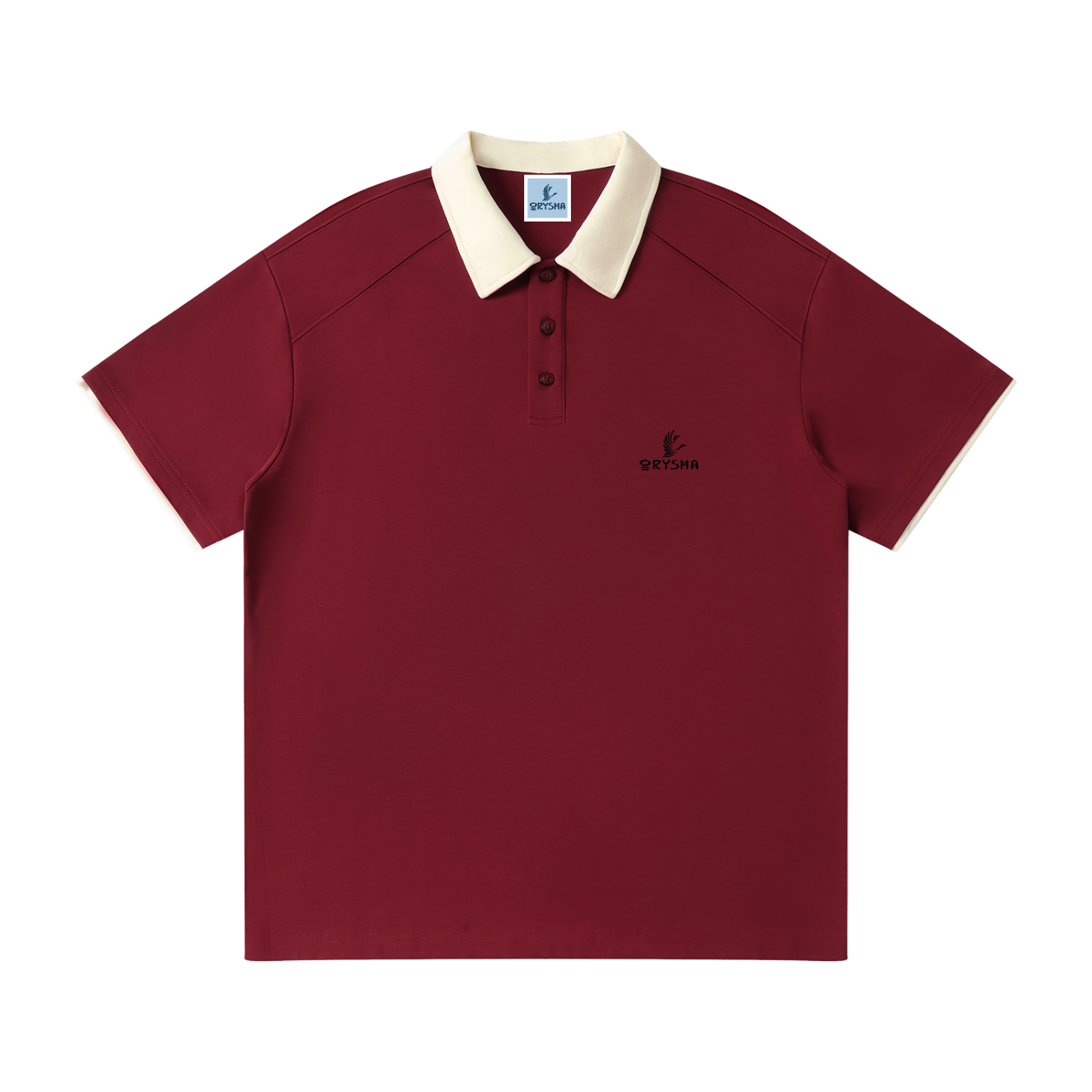 Men's Contrast Collar Raglan Polo Shirt