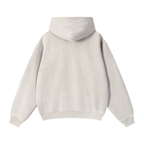 Unisex Snow Washed Zip-Through Boxy Fleece Hoodie