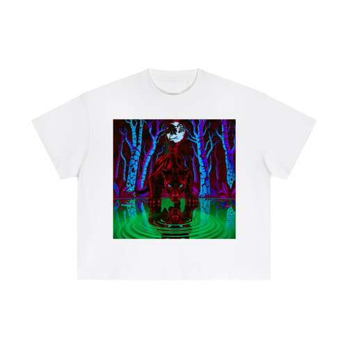 Women's "Midnight Panther" Boxy Cotton Graphic Tee