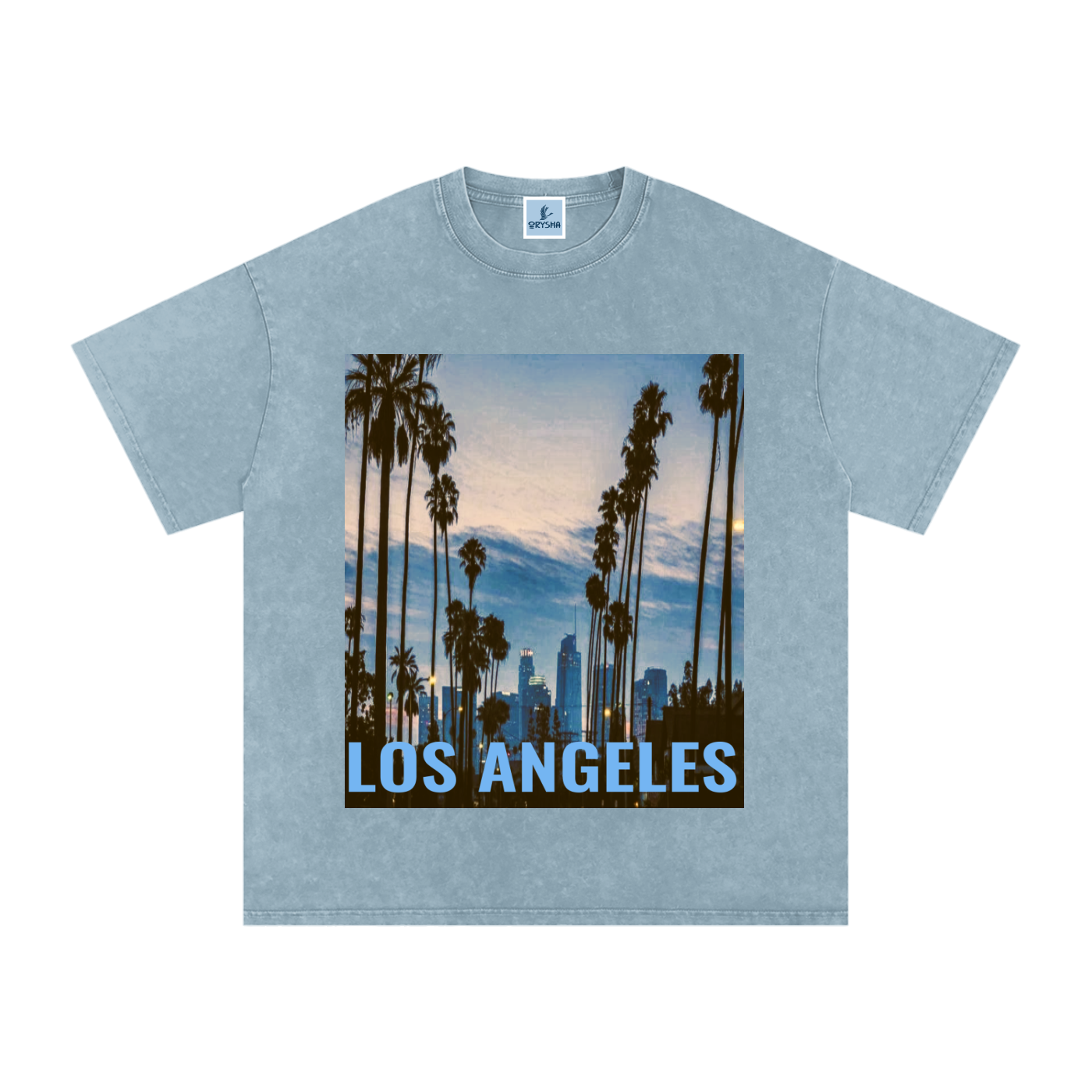 Men’s “Washed Horizon” Snow Washed Oversized Cotton T-Shirt