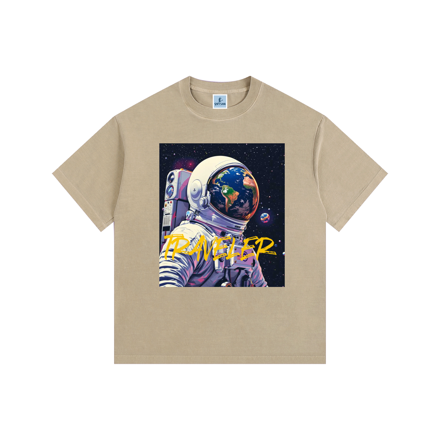 Unisex “Cosmic Traveler” Vintage Washed Oversized Cotton T-Shirt