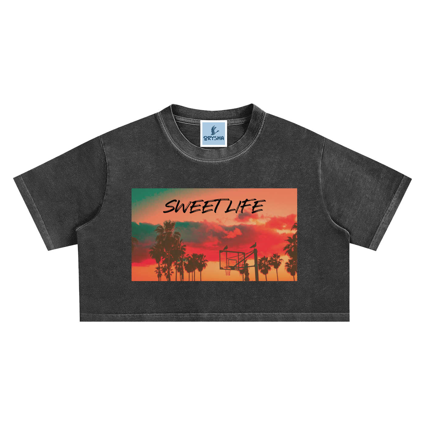 Women’s "Sweet Life" Vintage Snow Washed Crop Top