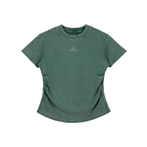 Women's Vintage Washed Bodycon Cotton T-Shirt