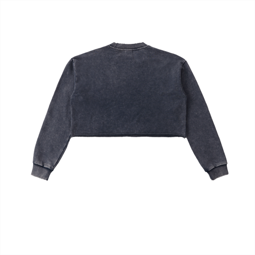 Women's "LA" Snow Washed Raw Edge Cropped Sweatshirt