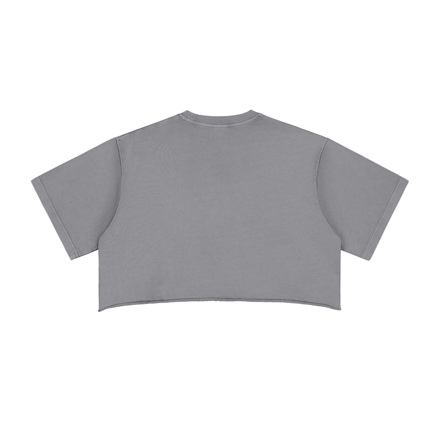 Women's "SWIMMING" Snow Washed Raw Edge Crop Top