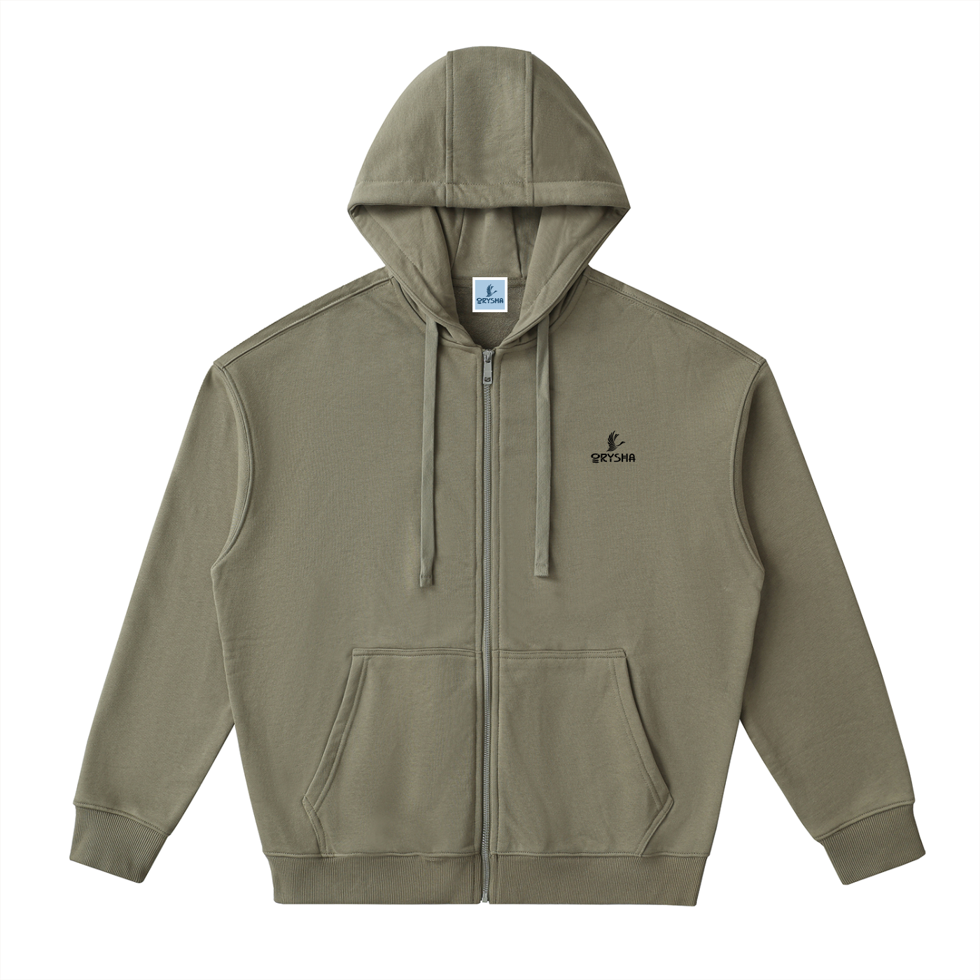 Unisex Drop-Shoulder Zip-Up Hoodie