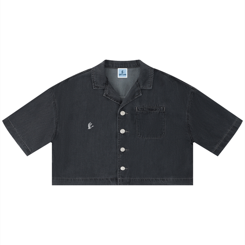 Women's Vintage Wash Boxy Cropped Shirt