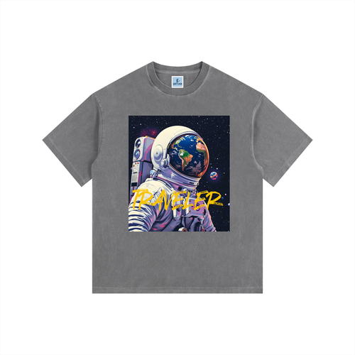 Women’s “Cosmic Traveler” Vintage Washed Oversized Cotton T-Shirt