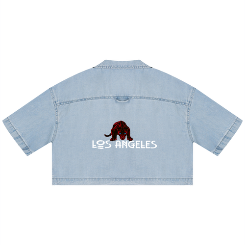 Women's Vintage Wash Boxy Cropped Shirt