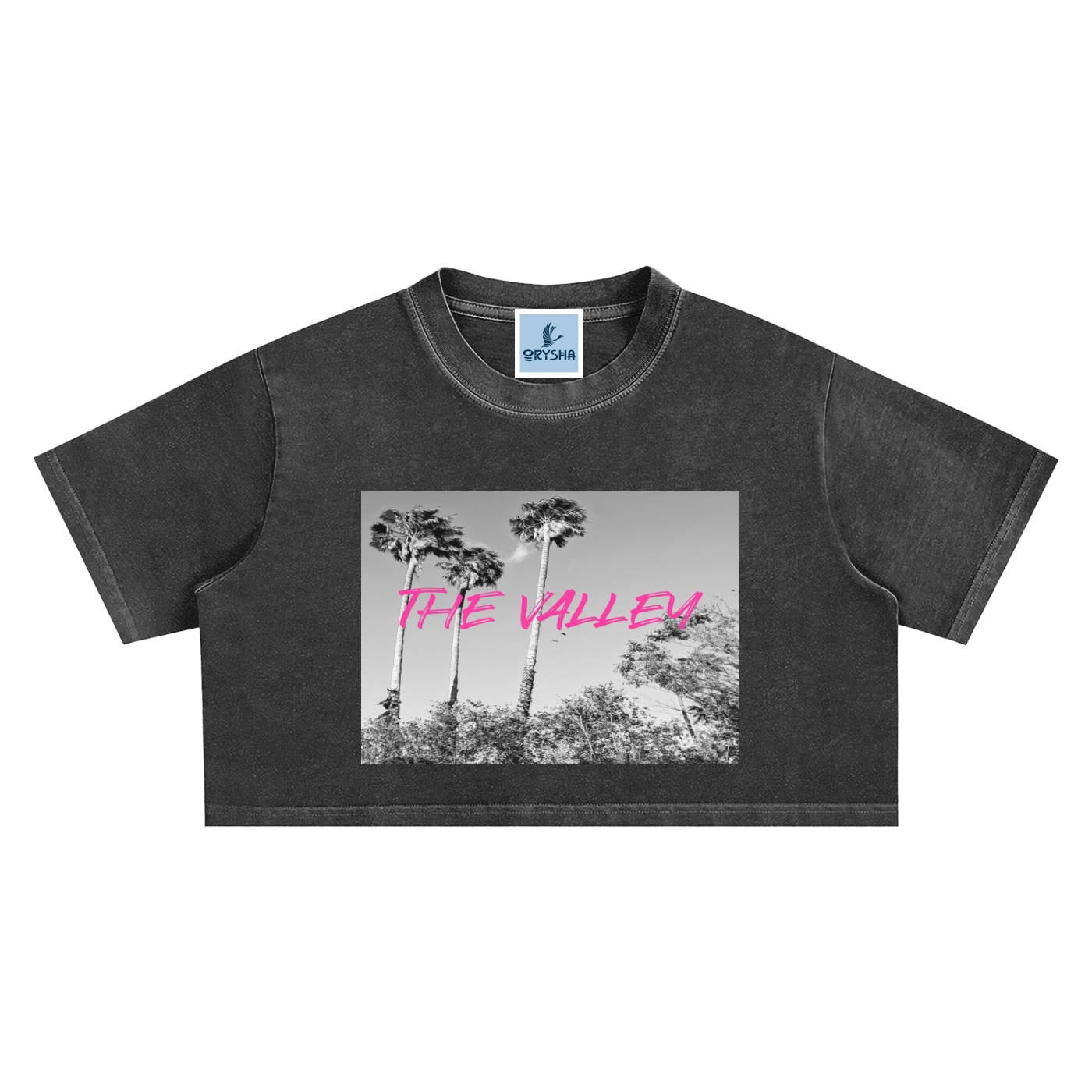 Women's "The Valley" Snow Wash Crop Top