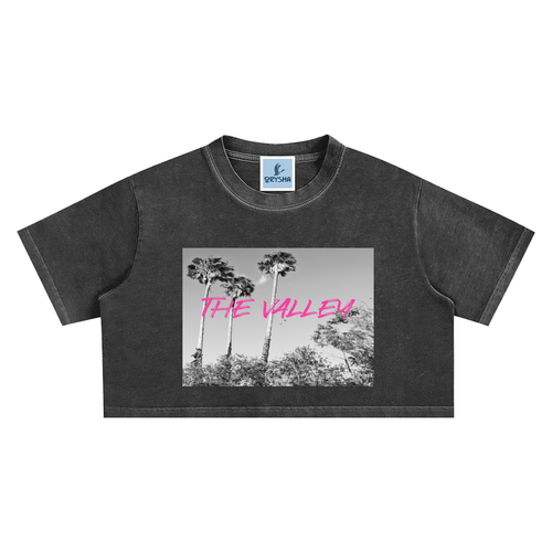 Women's "The Valley" Snow Wash Crop Top