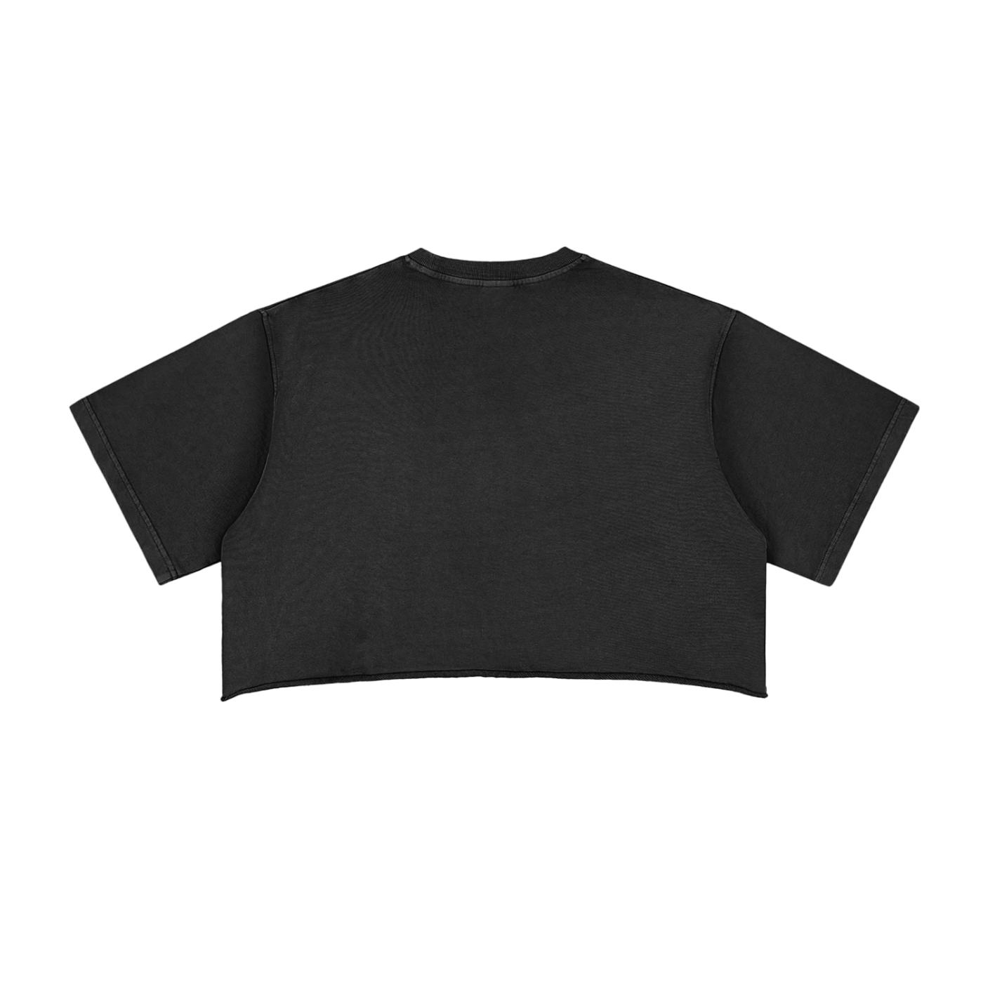 Women's "SWIMMING" Snow Washed Raw Edge Crop Top