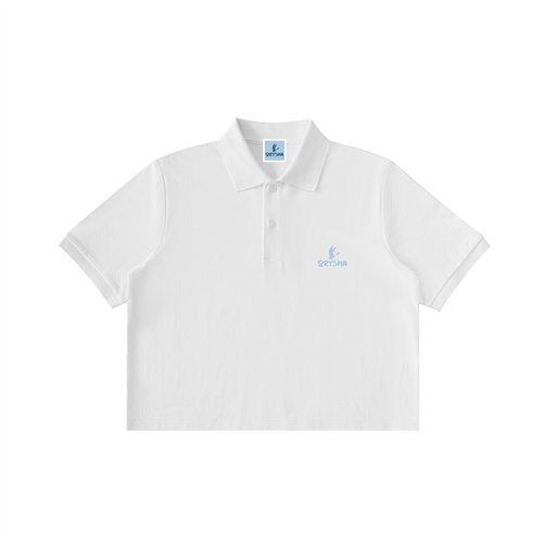 Women "True Beauty" Graphic Cropped Polo Shirt