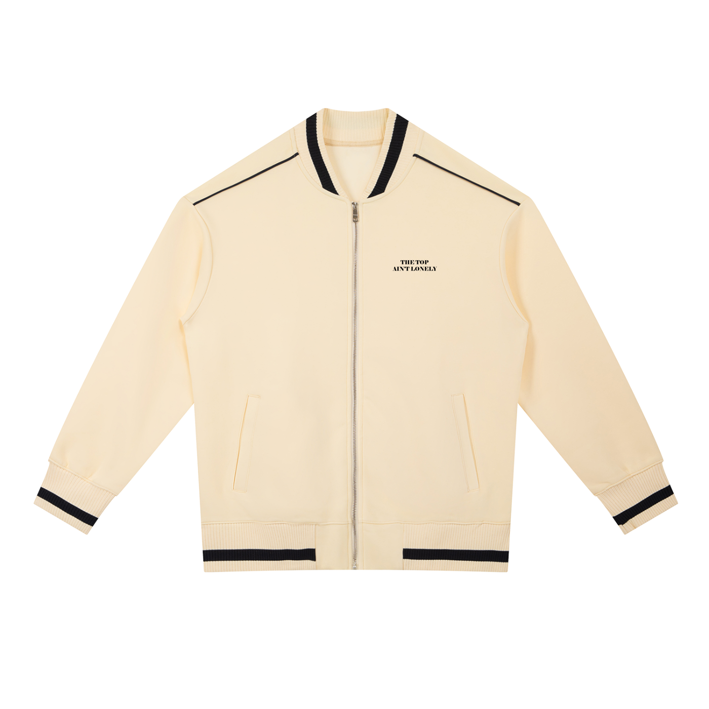 Women’s “LA” Contrast Piping Zip Graphic Bomber Jacket