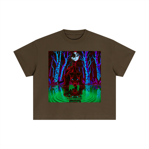 Women's "Midnight Panther" Boxy Cotton Graphic Tee