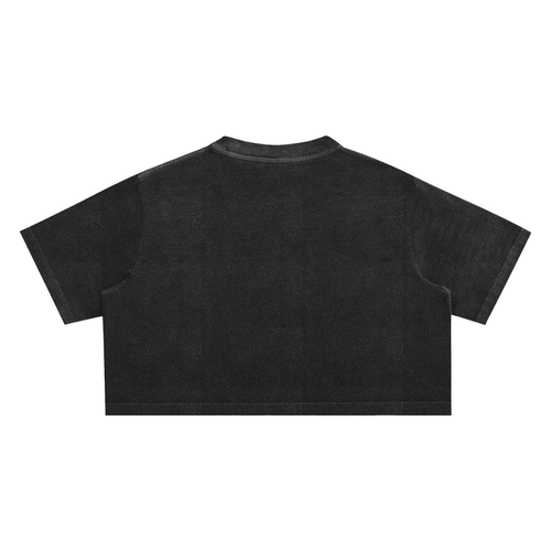 Women's "Whatever Tho" Snow Washed Crop Top