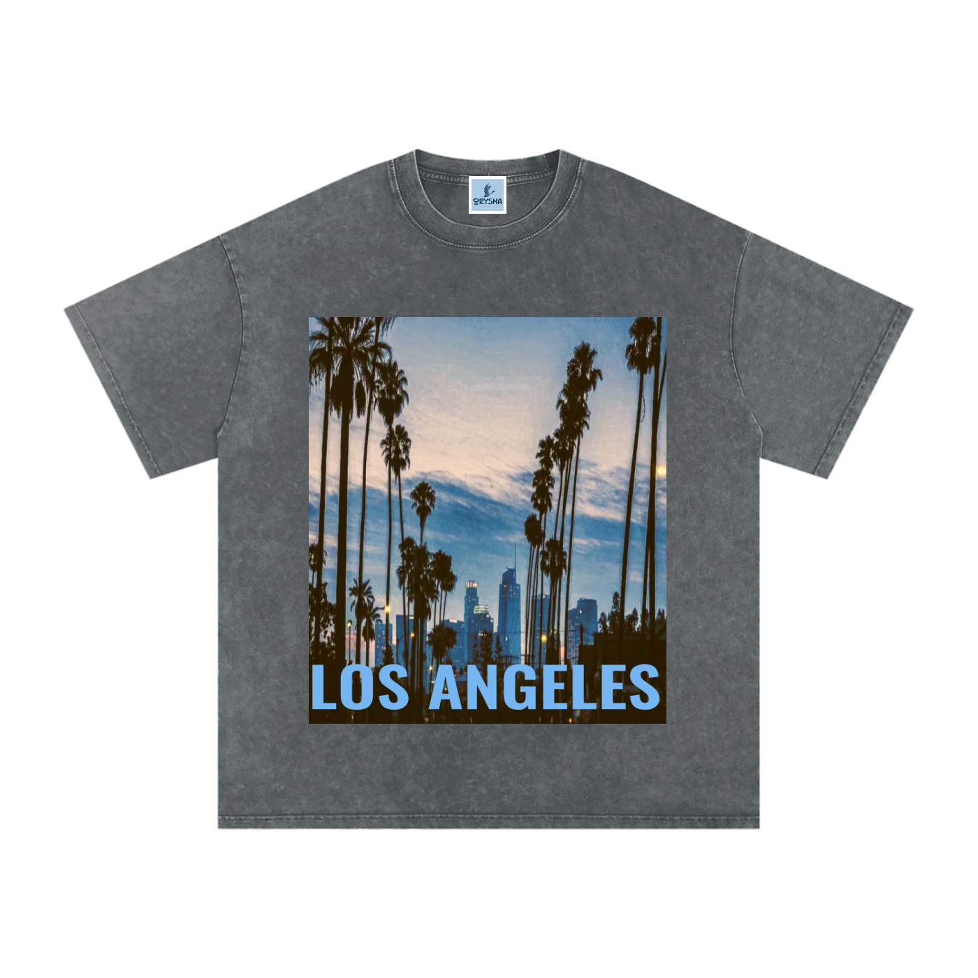 Men’s “Washed Horizon” Snow Washed Oversized Cotton T-Shirt
