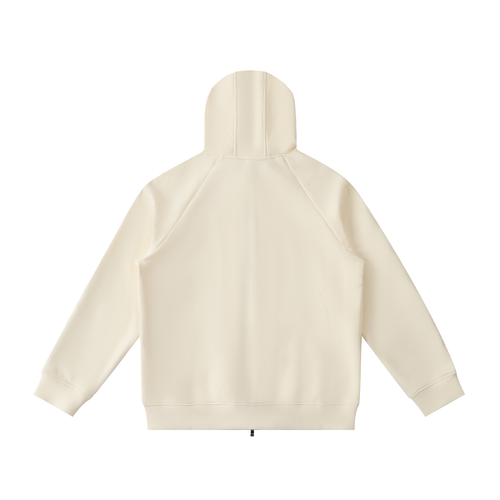 Unisex Beige Essential Heavyweight Zip Hoodie