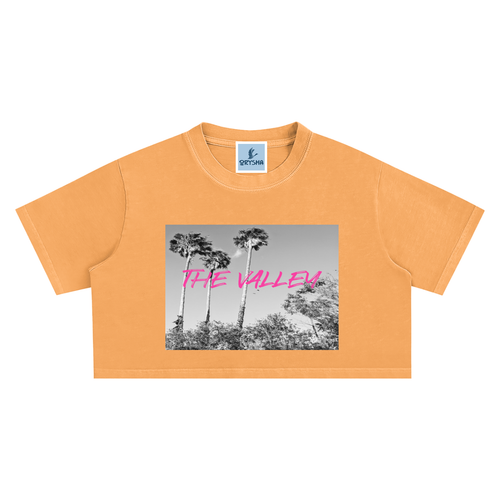 Women's "The Valley" Snow Wash Crop Top