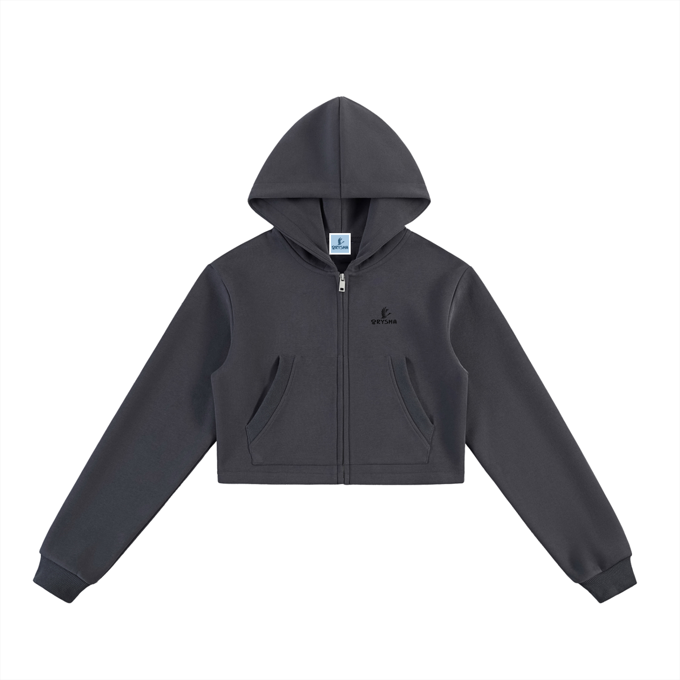 Women's Essential Cropped Zip-Up Hoodie