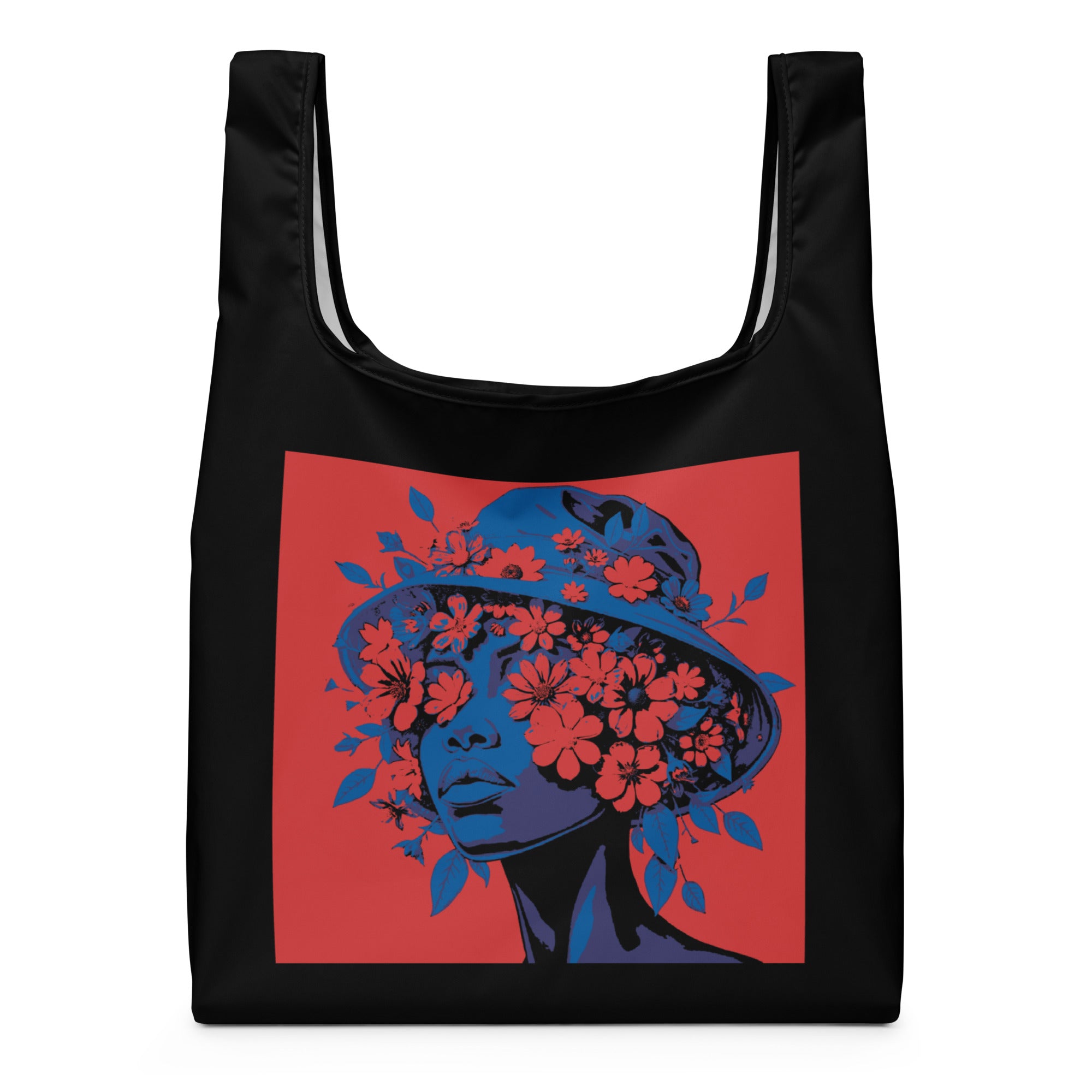 Orysha Bloom State reusable shopping bag with bold floral artwork design