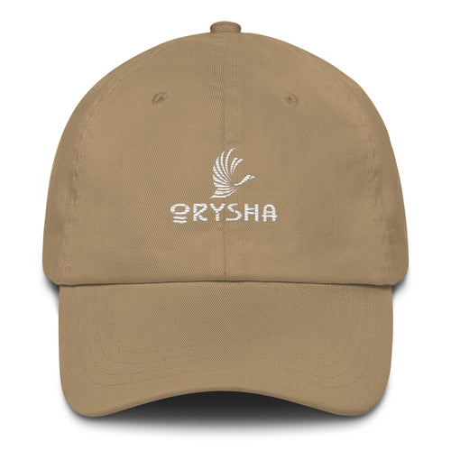Orysha Essential Logo Embroidered Hat featuring premium logo embroidery, curved visor, and adjustable low-profile dad hat design.
