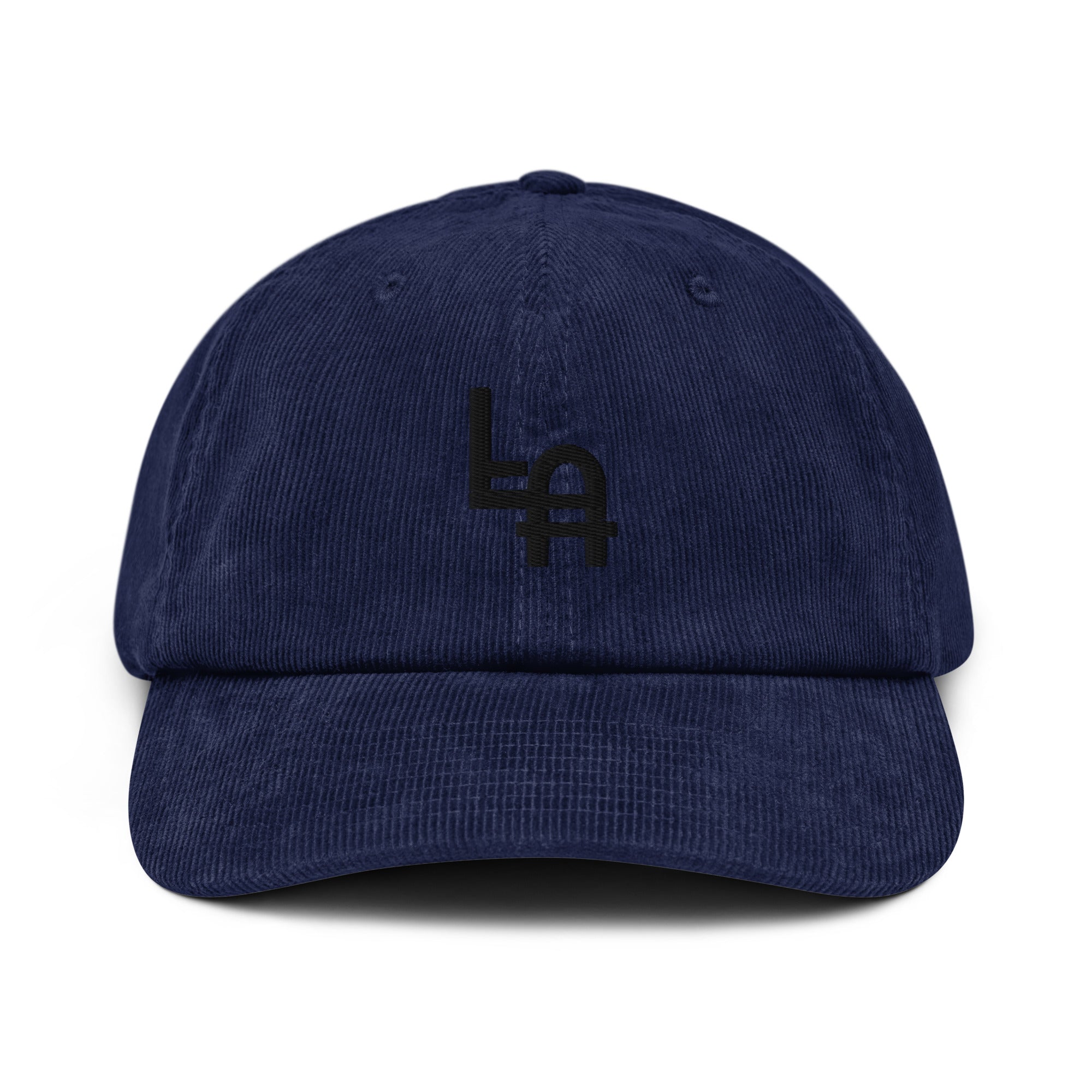 Orysha LA Corduroy Hat featuring embroidered Los Angeles logo, soft cotton corduroy fabric, and adjustable buckle closure.