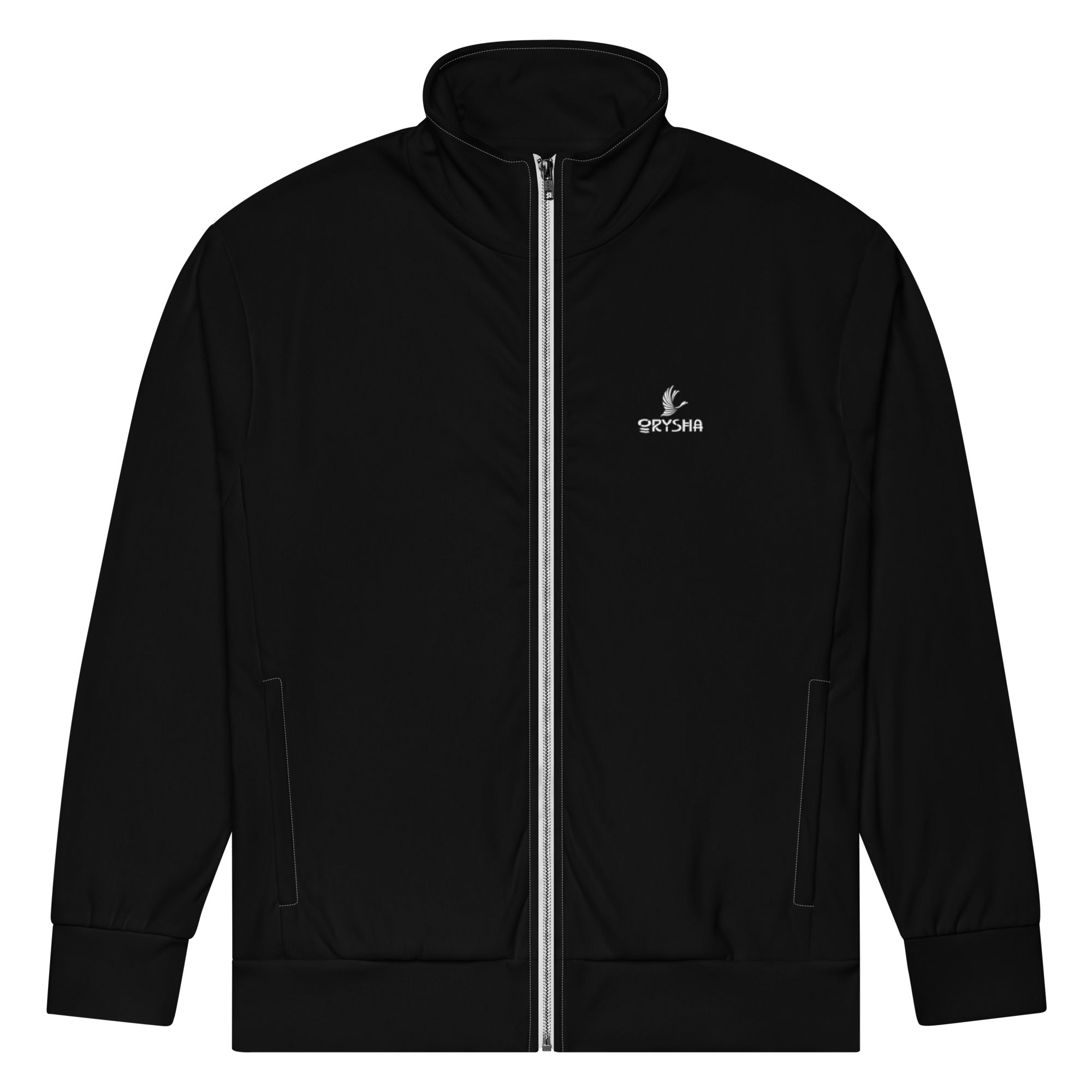 Black track jacket with logo