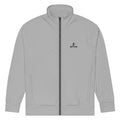 Men’s gray eco track jacket with full zip and relaxed fit