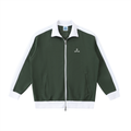 Men’s contrast trim stand collar jacket with zip front and structured fit designed for modern streetwear styling
