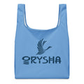 Orysha blue reusable shopping bag with crane logo – lightweight eco-friendly tote