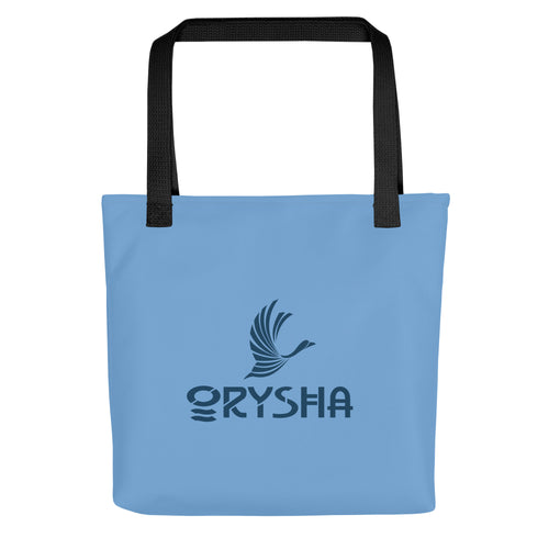 Orysha Essential Tote Bag featuring durable polyester construction, cotton bull denim handles, and spacious everyday carry design.