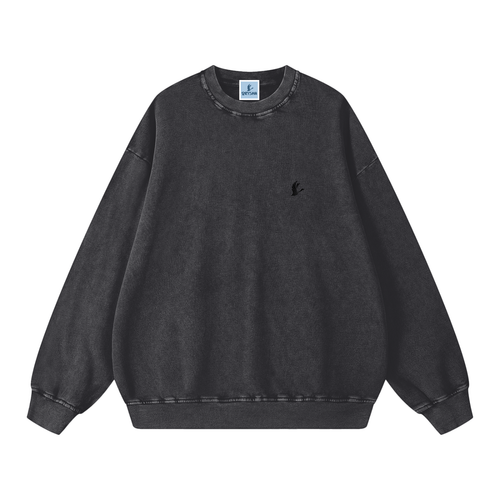 Black sweatshirt with text on a white background