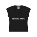 Black sleeveless shirt with 'LEGEND MADE' text on a white background