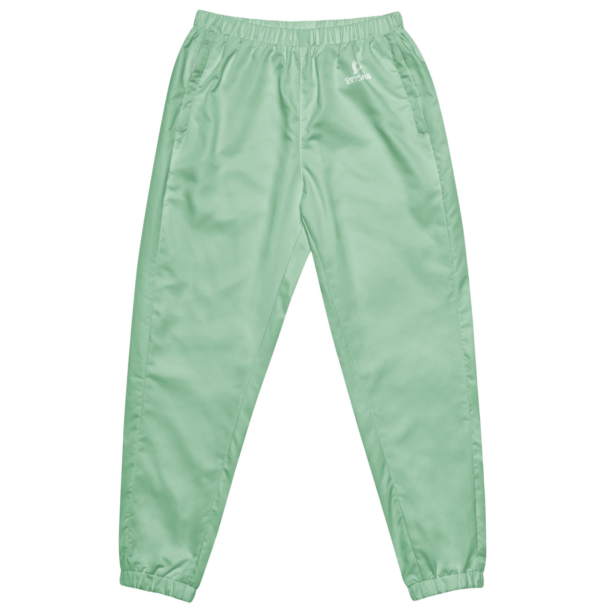 Women’s lightweight water-resistant track pants with relaxed fit and elastic cuffs
