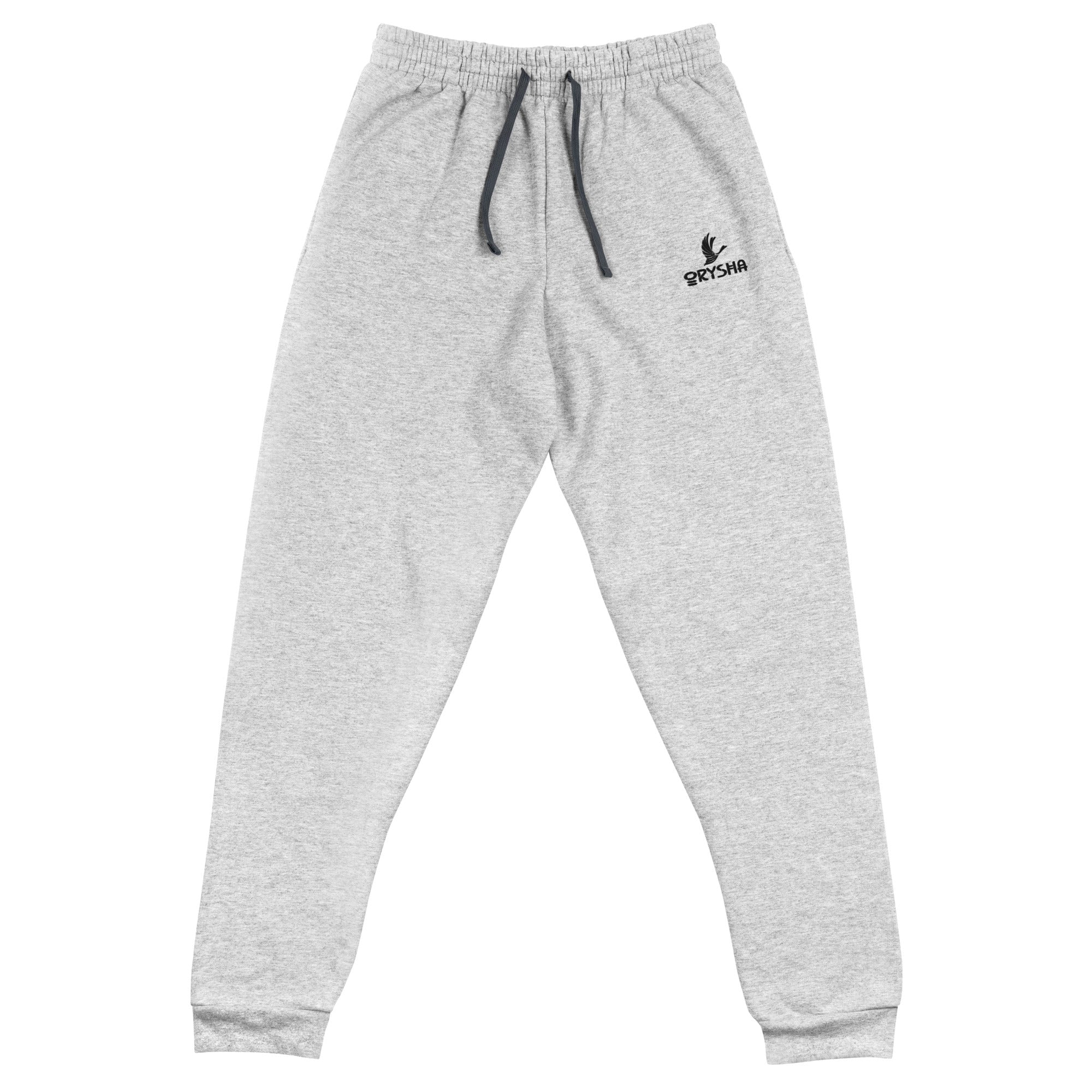 Orysha women’s joggers with black drawcord, tapered fit, and ribbed cuffs — premium cotton-fleece joggers for training or everyday streetwear.