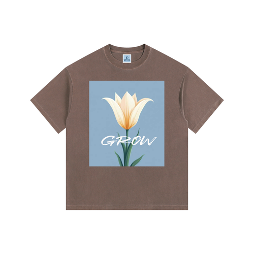 Women's "GROW" Vintage Washed Oversized Tee