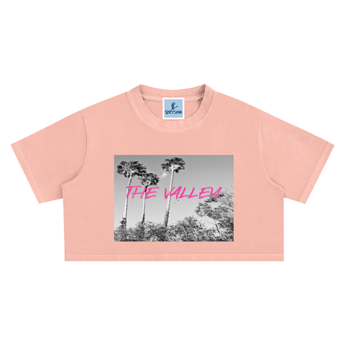 Women's "The Valley" Snow Wash Crop Top