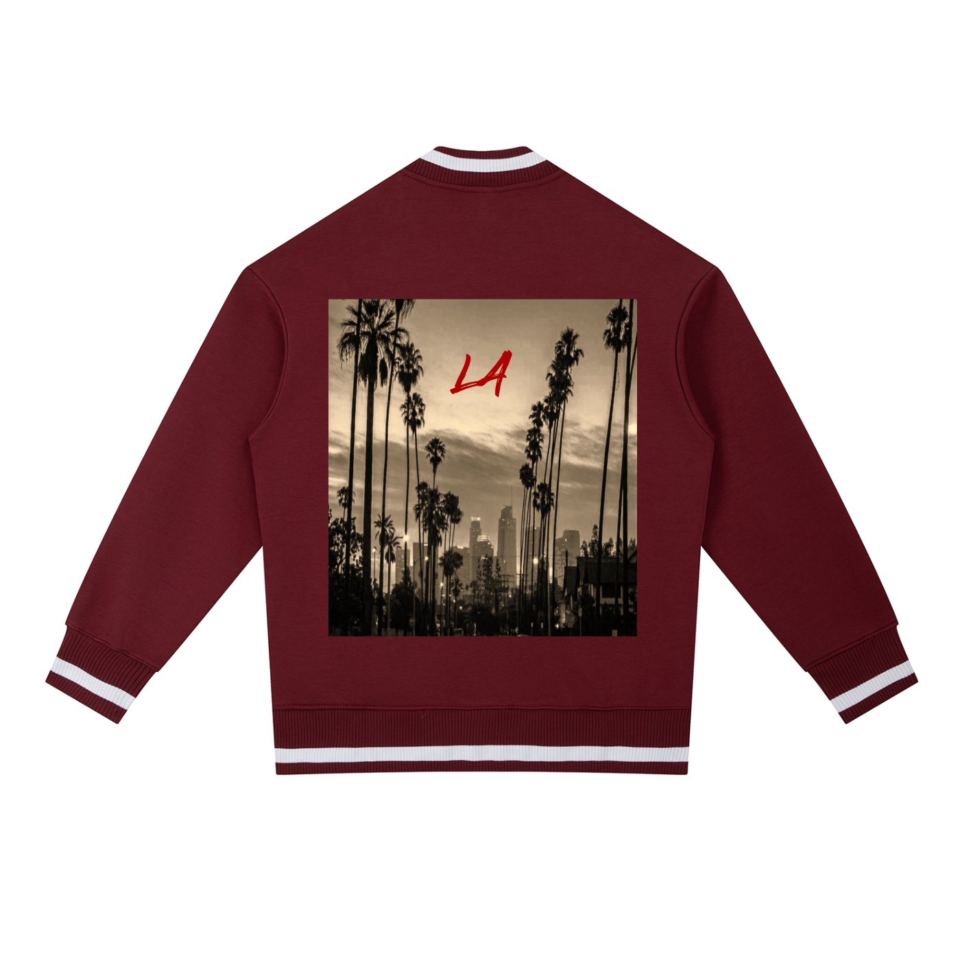 Women's "City of Angels" Contrast Piping Zip Bomber Jacket