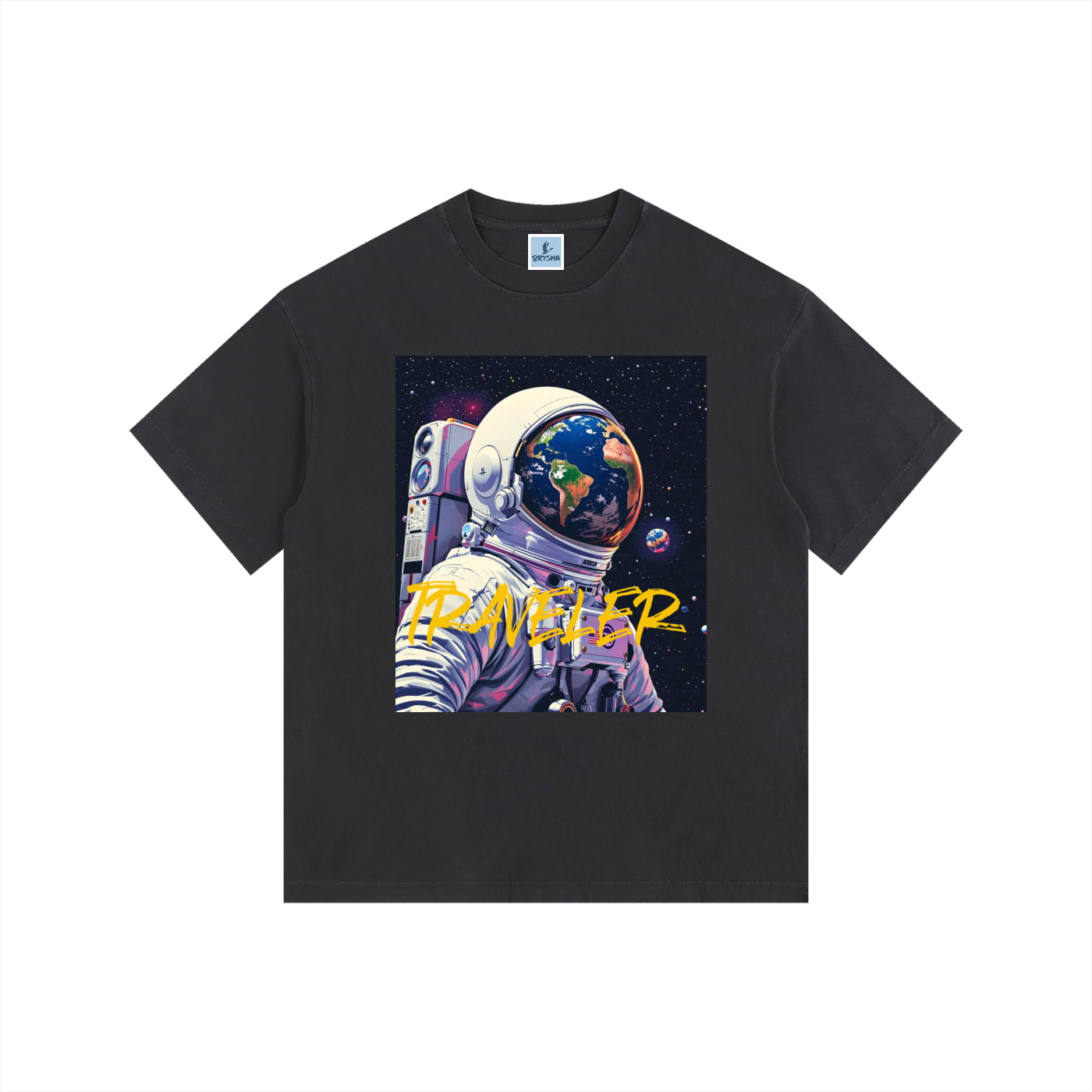 Unisex “Cosmic Traveler” Vintage Washed Oversized Cotton T-Shirt