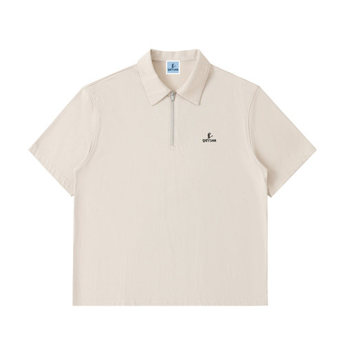 Women's Half-Zip Cotton Polo Shirt