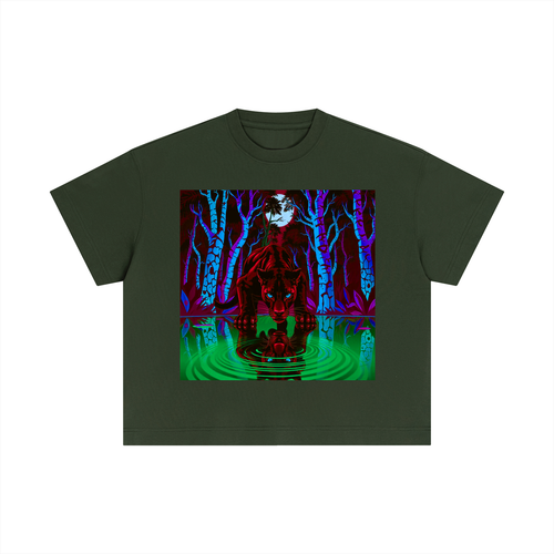 Women's "Midnight Panther" Boxy Cotton Graphic Tee