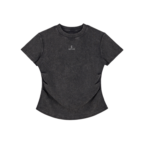 Women's Vintage Washed Bodycon Cotton T-Shirt