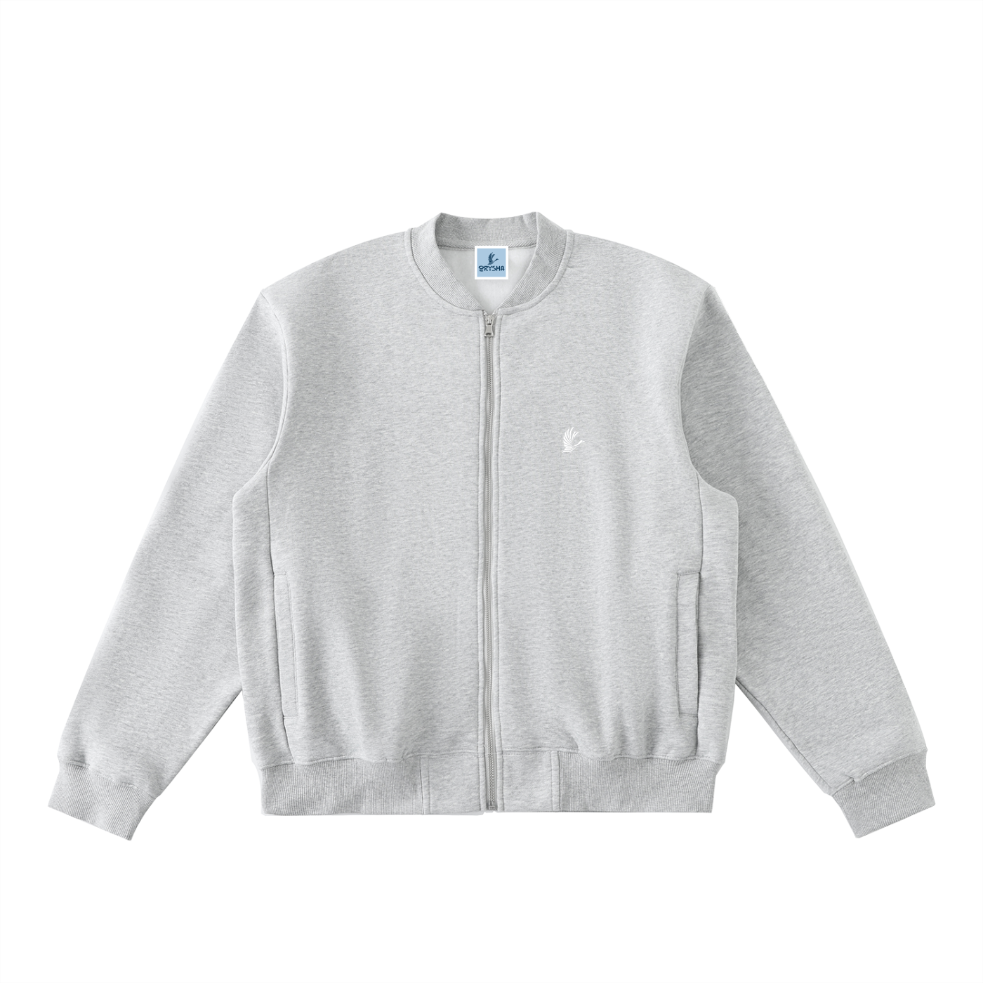Unisex "Harmony" Graphic Zip-Up Fleeced Varsity Jacket