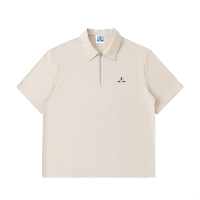 Men's Half-Zip Cotton Polo Shirt