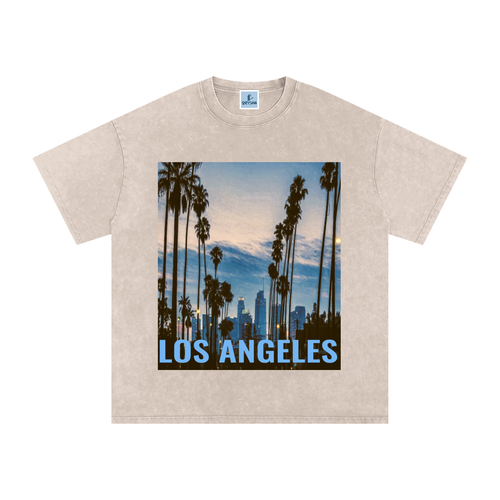 Women’s “Washed Horizon” Snow Washed Oversized Cotton T-Shirt