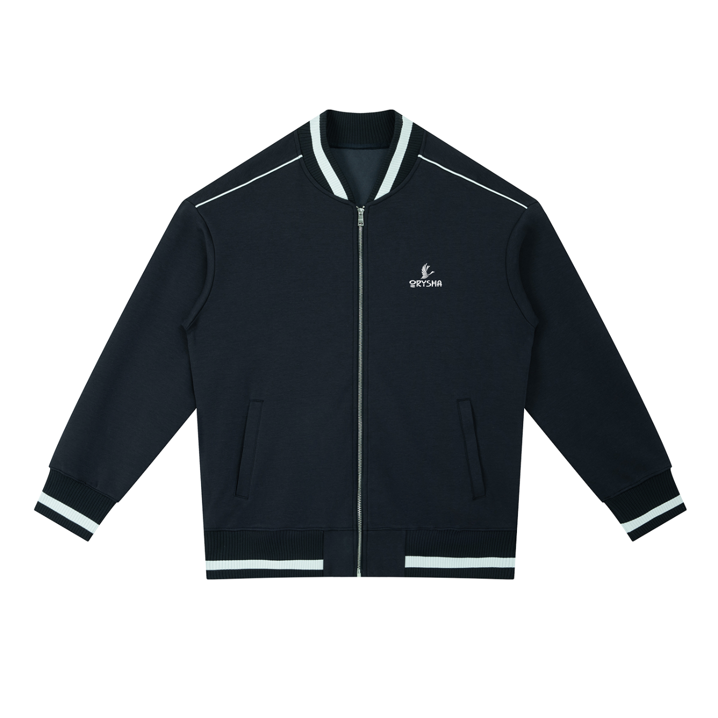 Unisex "City of Angels" Contrast Piping Zip Bomber Jacket