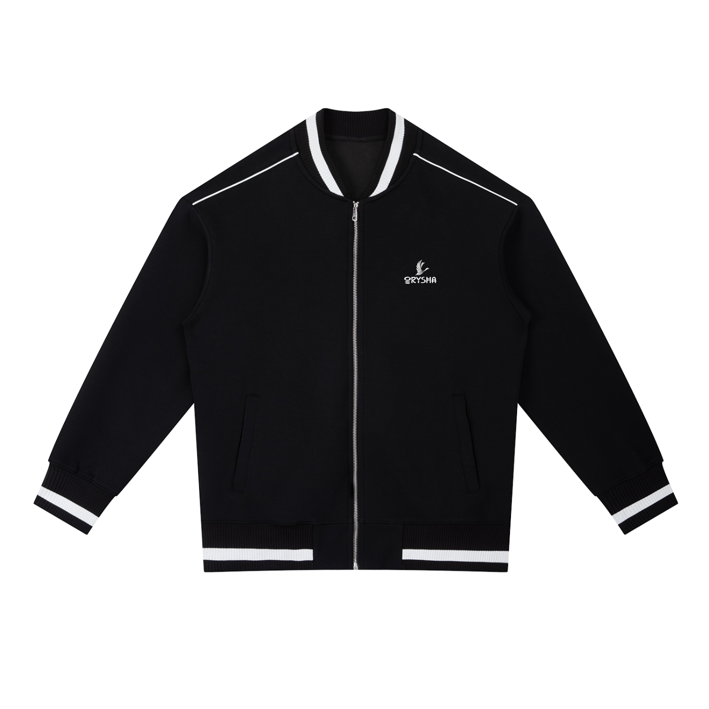 Unisex "City of Angels" Contrast Piping Zip Bomber Jacket