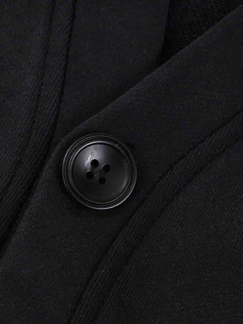 Unisex "Legend Koi" Black Snow Washed Button Cardigan